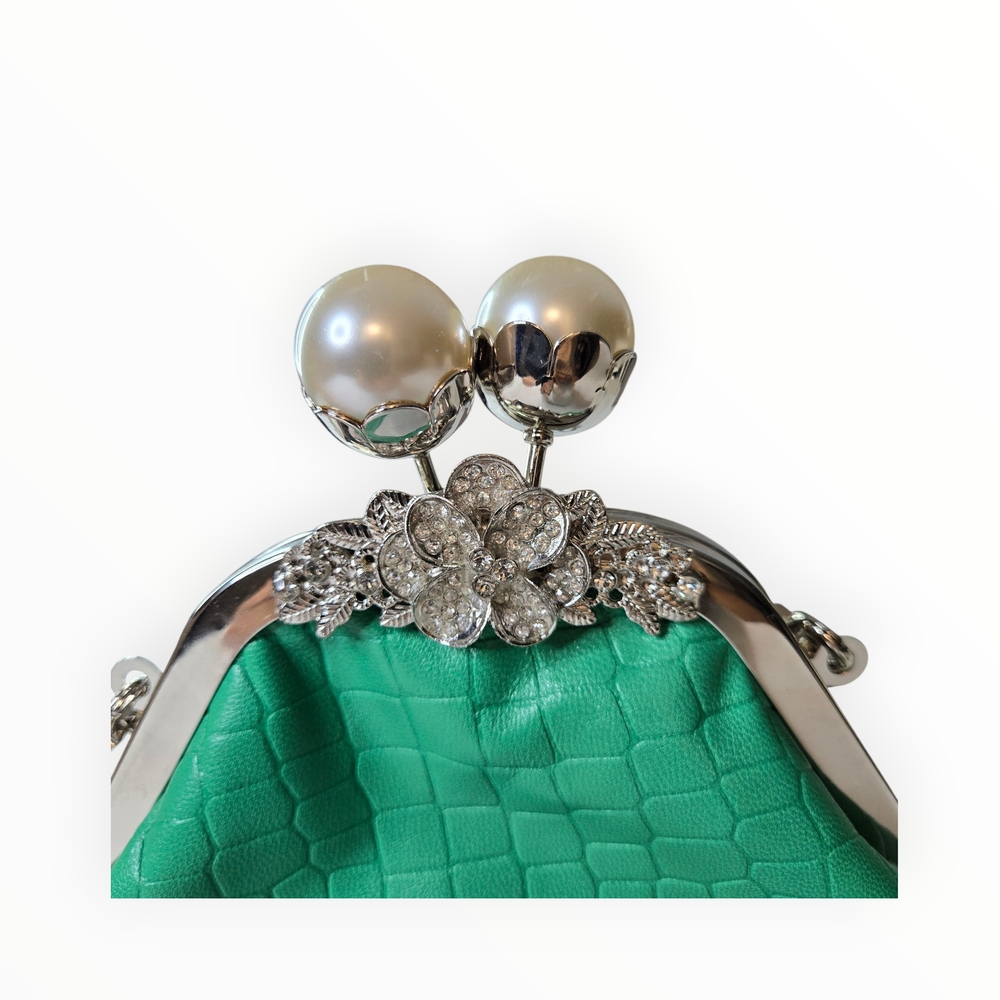Bundle Of 2 Fun, Whimsical Women's Handbag Set-Green/silver & Pink/gold Accents - Picture 4 of 13